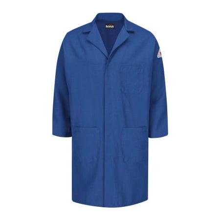 Vf Imagewear Bulwark Unisex Concealed Snap Front Lab Coat, Royal Blue, Nomex/Aramid, L KNL6RBRGL